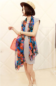 Early spring the new carriage gorgeous silk scarf painting graffiti style chiffon towel scarf shawl