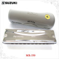 MR-350 经典亮银版 SUZUKI正品十孔布鲁斯口琴 铃木10孔 金属格