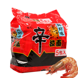  【天猫超市】农心 鲜虾味辛拉面五连包方便面 120g*5包/组