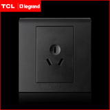 TCL罗格朗开关插座正品86型K5系列(黑色)三孔10A插座面板