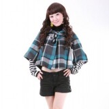 2011春装新品韩版羊毛呢流行短外套女装格子短款大衣冬装清仓