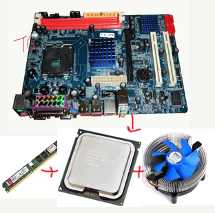 秒杀价! G41主板+双核酷睿 E5700  CPU+2G DDR3内存送超频风扇