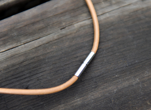  香港直送 时尚流行品牌 复古真皮项圈/皮质项链/银饰品项绳3MM