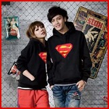 情侣卫衣加厚加绒男女款<span class=H>运动</span><span class=H>服</span>冬款连帽衫超人款式套头卫衣抓绒