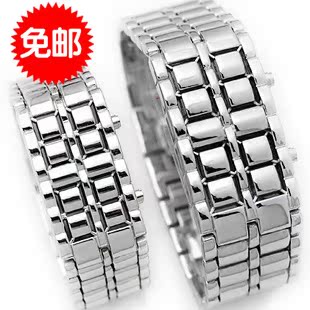  韩国情侣表 熔岩手链手表男女流行手表 复古时装表电子表LED手表