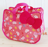 【Sanrio家族】hello kitty 正品正版可爱脸型透编织袋/购物袋