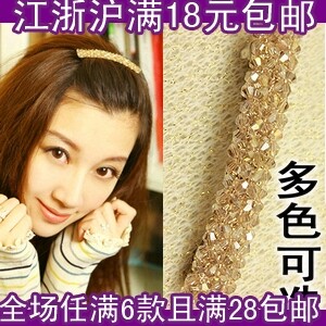 B269日韩饰品 weiwei秀同款四排水晶发夹头饰 韩版弹簧夹头饰发饰