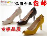 daphne<span class=H>达芙妮</span>2011正品<span class=H>凉鞋</span>新品韩版时尚高跟羊皮鱼嘴鞋单鞋