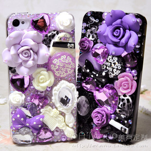  iPhone5手机壳水钻苹果iPhone4s外壳保护套安娜苏魔镜三星i9300潮