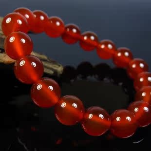  超值 假一陪十 男士/女士天然巴西冰种红玛瑙手链 本命年红色手链