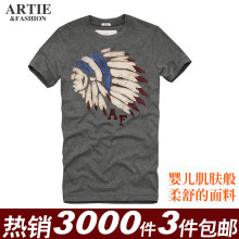 夏装2012新款 AF优质男士潮纯棉大码圆领短袖af t恤 印第安人T血