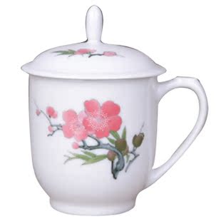  毛主席用瓷景德镇陶瓷茶杯带盖外事出国礼品中国特色茶具礼盒装