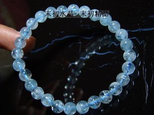  超透海蓝宝手链~极品7毫米~小颗粒~只要55元