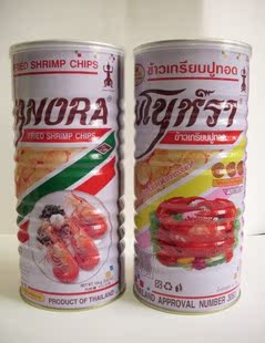  泰国进口特产零食马努啦虾片 100g罐装 膨化食品 江浙沪皖5瓶包邮