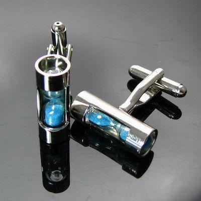 [cuffman]外贸原单蓝色沙漏袖扣,cf389