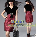 月光石品牌女装2011夏装新款桑蚕丝修身真丝大码显瘦连衣裙子红色