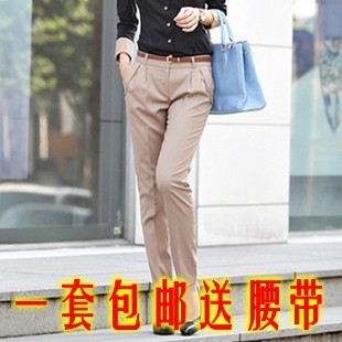  秋冬新款 职业女裤韩版西装裤长裤 正装裤中腰/送腰带