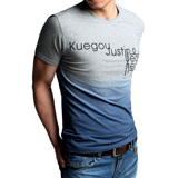 淘金币 【KUEGOU】莱卡高弹 渐变水洗 修身短袖T恤 舒适有型 KDT