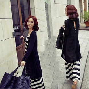 现货 韩国进口外搭长<em>开衫莫代尔</em>薄<em>外套</em>搭配长
