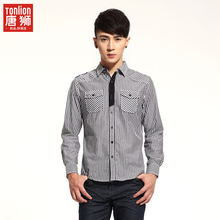 【品牌特卖】秋装 唐狮男条纹长袖衬衫G292 原价139 【品牌特卖】秋装 唐狮男条纹长袖衬衫G292 原价139