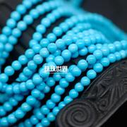 珠珠世界DIY散珠天然美国睡美人绿松石蔚蓝瓷松4mm单粒价格