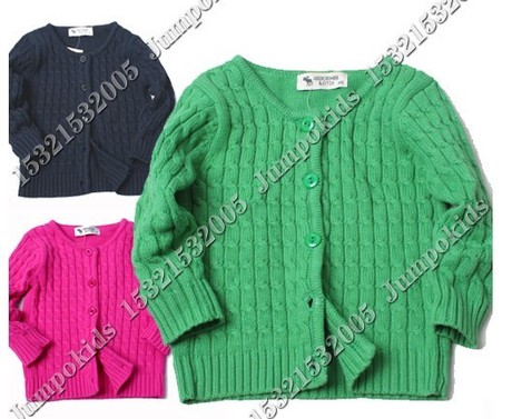 春秋新款 儿童 男童 女童 圆领 麻花编织 开身毛