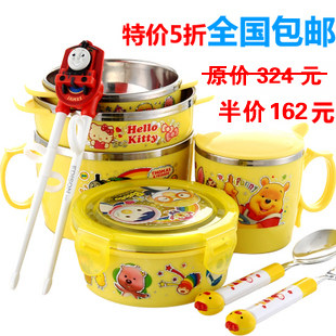 韩国儿童餐具8件套/婴儿/卡通/杯子/学习筷/碗/特价包邮促销