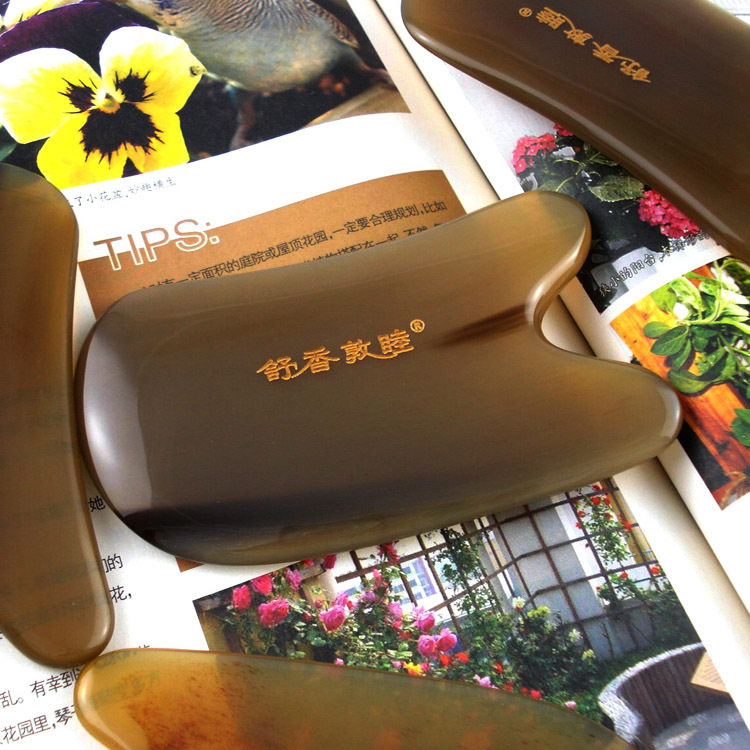 爆款！真的好用 脸部美容刮痧板 正品天然白水牛角刮痧板送穴位图