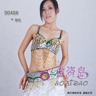 傲资岛肚皮舞 舞蹈装/演出服/高档珠绣套装 两件套 D048
