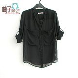 S244柚子美衣夏女装2012欧美复古文艺宽松雪纺长袖中长款衬衫衬衣 【优惠价:55.00元 最近成交3658笔】