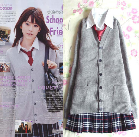 新款优衣库春装<em>日系</em>JK制服<em>开衫针织衫</em>男女装