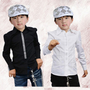  韩版春秋男童衬衫长袖  男孩长袖衬衫纯棉衬衣 儿童修身衬衫包邮