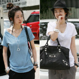 夏装上衣夏季日单2010新款女装外贸衣服全棉短袖V领韩版新品T恤