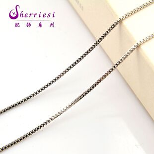  绮美思 925纯银项链 女玫瑰金 锁骨链 银链子盒子链 细链 正品5折