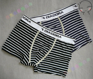 三件包邮! 海军条纹 高品质 <em>男士</em>平角<em>内裤</em> <em>奔趣</em>