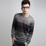 cul.k(易尚)2011正品韩版秋季新款 <em>圆领</em>条纹 男