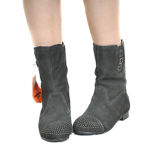 09正品靴子专柜正品 莎羽姿0108-6 牛绒皮靴子