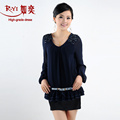 2012春 如奕正品女 腰带收身雪纺针织衬衫RM1109