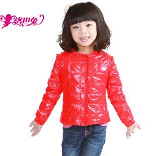  洛巴兔儿童羽绒服女童羽绒服内胆上衣正品长袖修身中大童装冬装