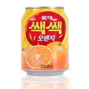  【天猫超市】韩国进口  乐天橙果肉果汁饮料238ml/听
