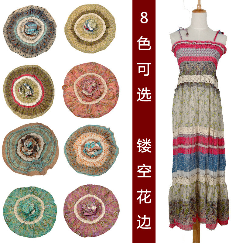 2012夏季新款 波西米亚长裙碎花沙滩裙雪纺 长款 连衣裙 8色