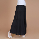 歌莉娅风2012 正品夏装新款女装 田园黑色绣花波西米亚半身裙