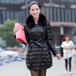  海宁冬新款皮衣特价 女中长款真皮绵羊皮羽绒服皮衣 狐狸毛领