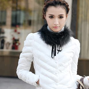  羽绒棉衣韩版女装貉子毛领冬装新款保暖棉袄短款修身棉服时尚外套
