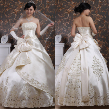 情定今生品牌  新娘礼服/婚纱礼服/斜纹缎烫孔婚纱