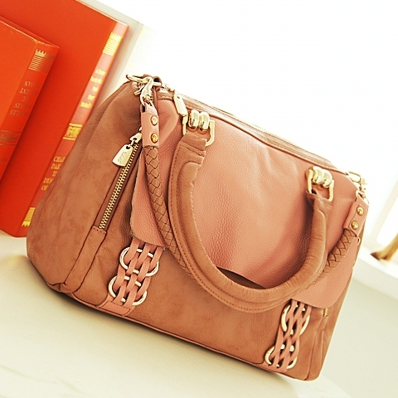 菱格链条包撞色搭...