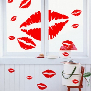 家饰品橱窗玻璃贴纸 唇吻 唇印橱窗贴情人节装饰布置特价满68包邮-淘宝网