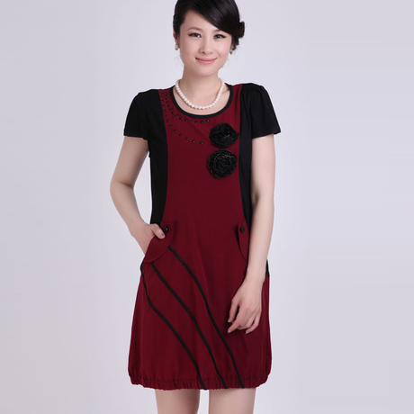 KL夏女装2014中老年夫人妈妈长袖大码新款韩