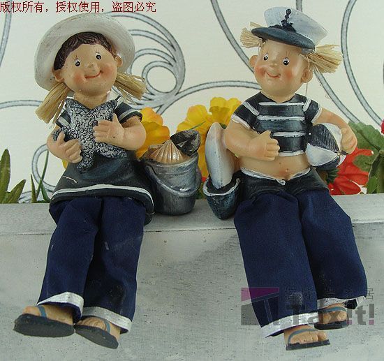 【恋之情 欧美田园】树脂玩偶 摆件 礼品 家居 小海兵男女对 【恋之情 欧美田园】树脂玩偶 摆件 礼品 家居 小海兵男女对