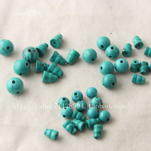  diy饰品串珠子材料批发天然白松石染色绿松石佛头三通佛珠配件